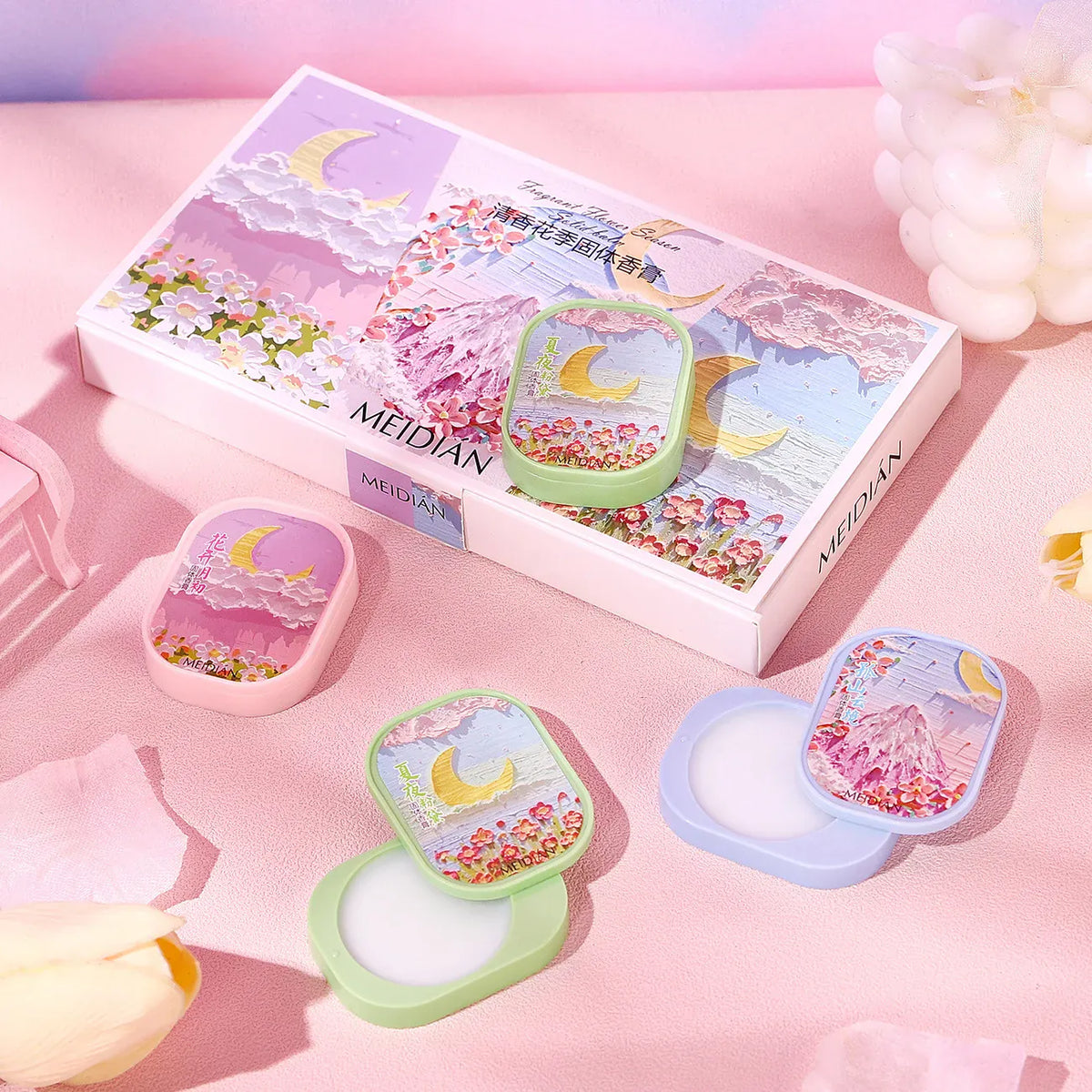 KissICON 3pcs Solid Perfume Gift Set for Women Long Lasting