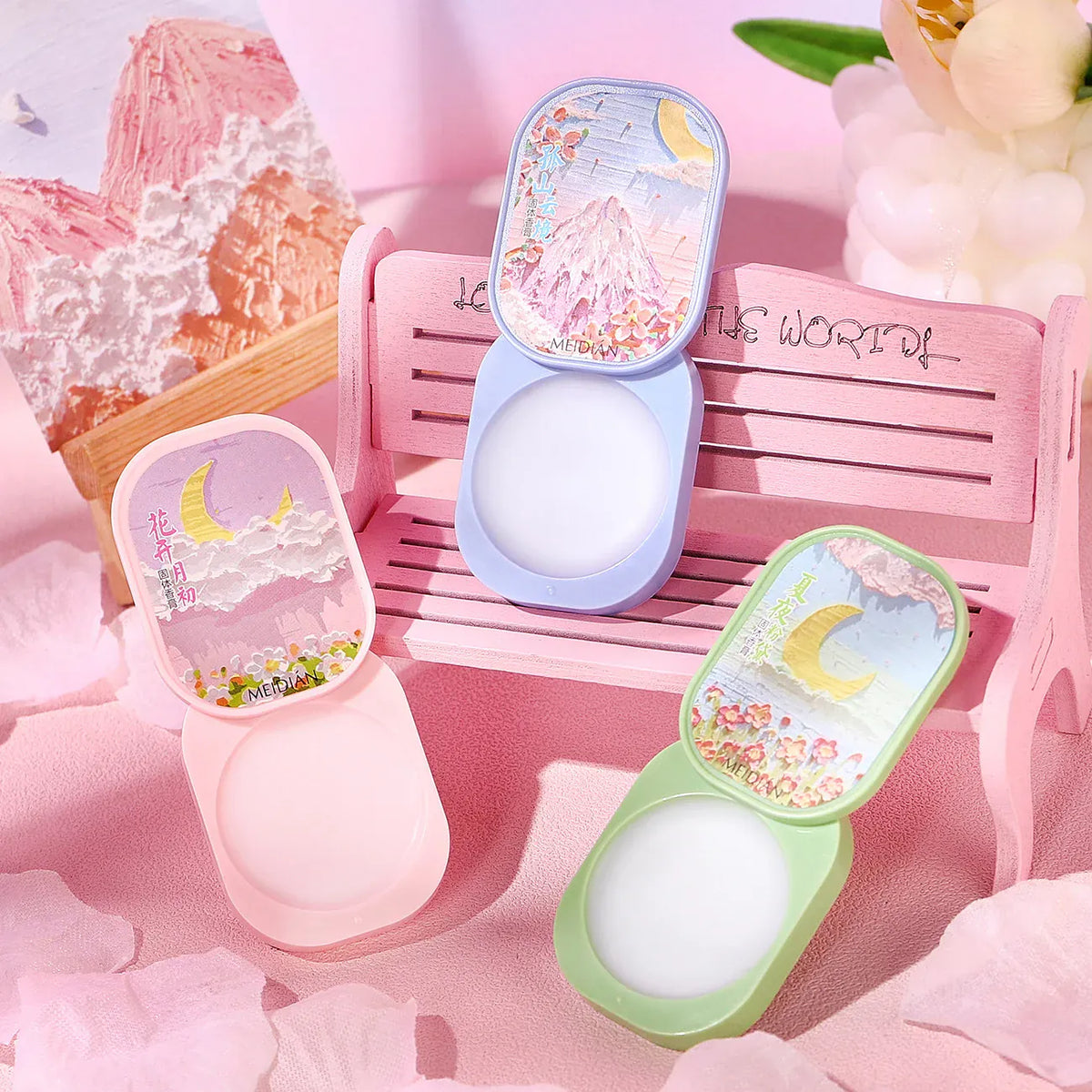KissICON 3pcs Solid Perfume Gift Set for Women Long Lasting