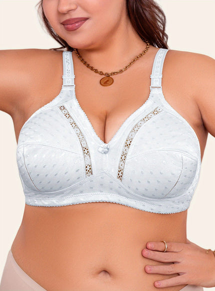 KissICON 3pcs Women's Elegant Front Bow Bra – No Underwire Mesh