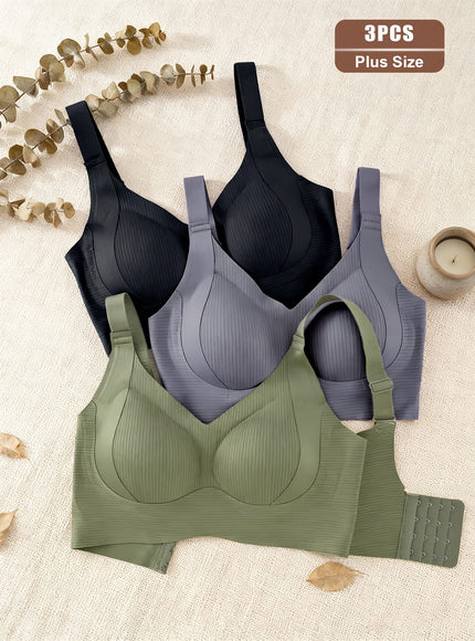 KissICON 3pk Curve Support Seamless Sports Bra