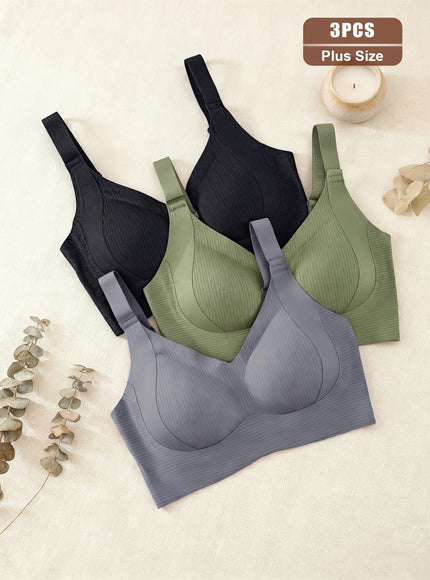 KissICON 3pk Curve Support Seamless Sports Bra