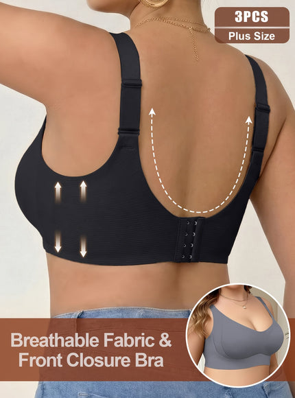 KissICON 3pk Curve Support Seamless Sports Bra
