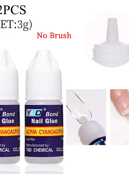 KissICON 4 💋 Acrylic Nail Tips Glue Fast Dry -