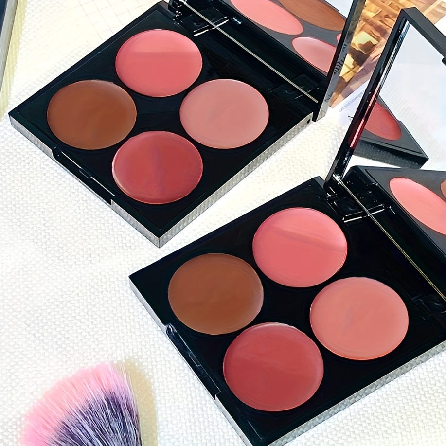 KissICON 4-color blush 4color Waterproof Blush Natural 3d Finish