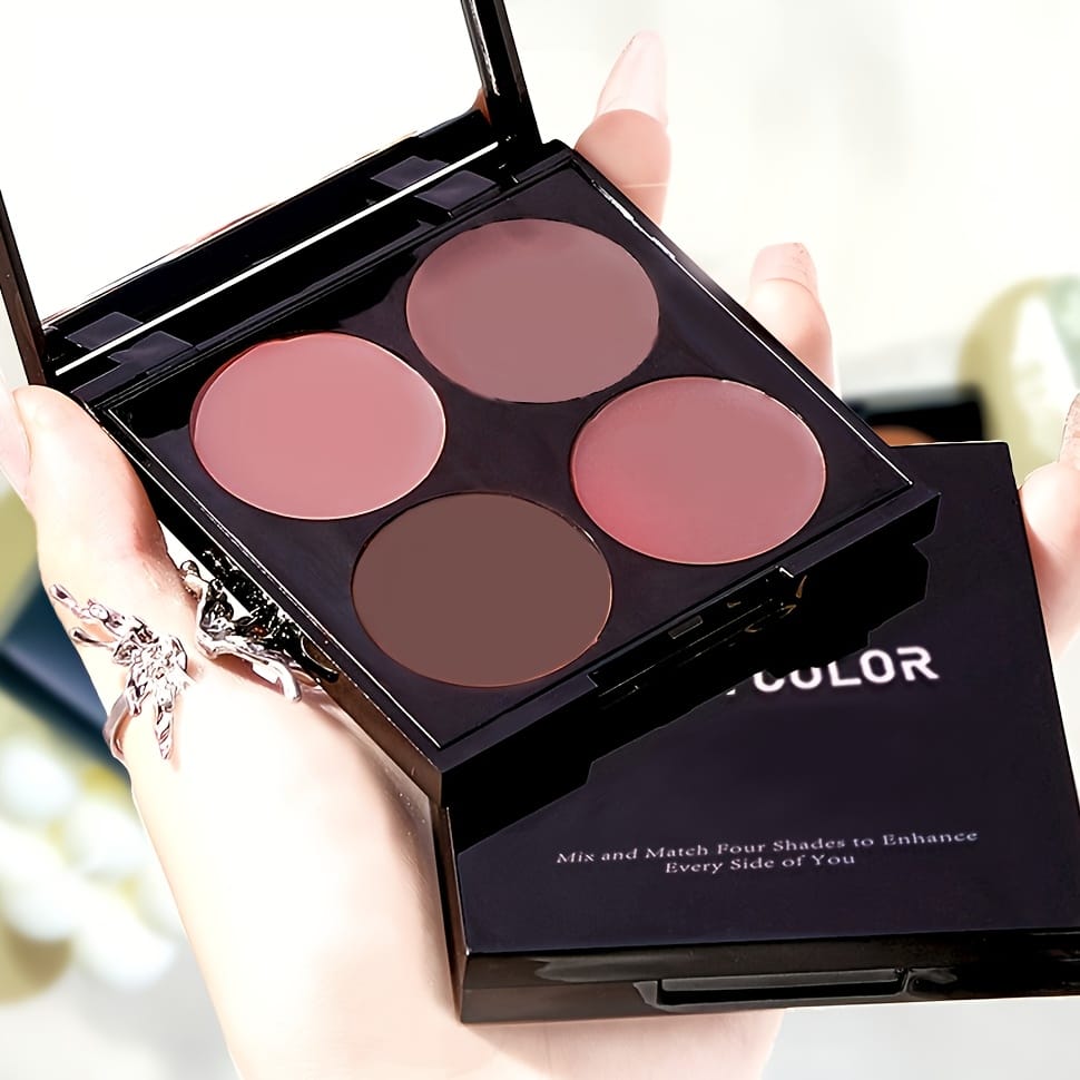 KissICON 4-color blush 4color Waterproof Blush Natural 3d Finish