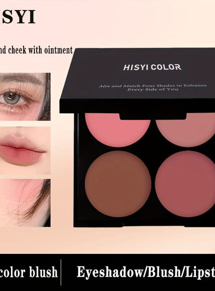 KissICON 4-color blush 4color Waterproof Blush Natural 3d Finish