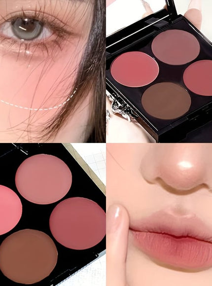 KissICON 4-color blush 4color Waterproof Blush Natural 3d Finish
