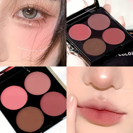 KissICON 4-color blush 4color Waterproof Blush Natural 3d Finish