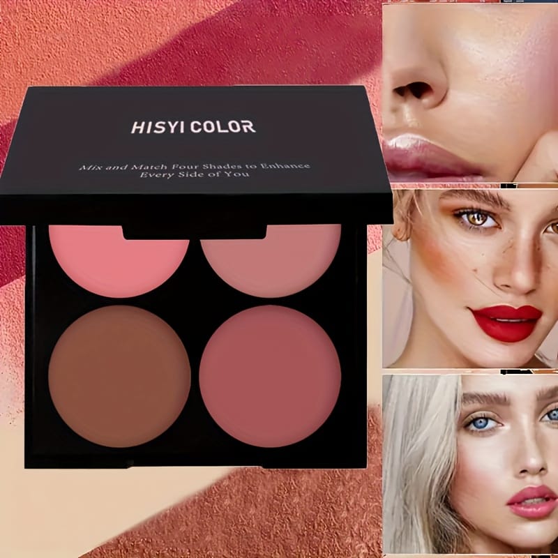 KissICON 4-color blush 4color Waterproof Blush Natural 3d Finish