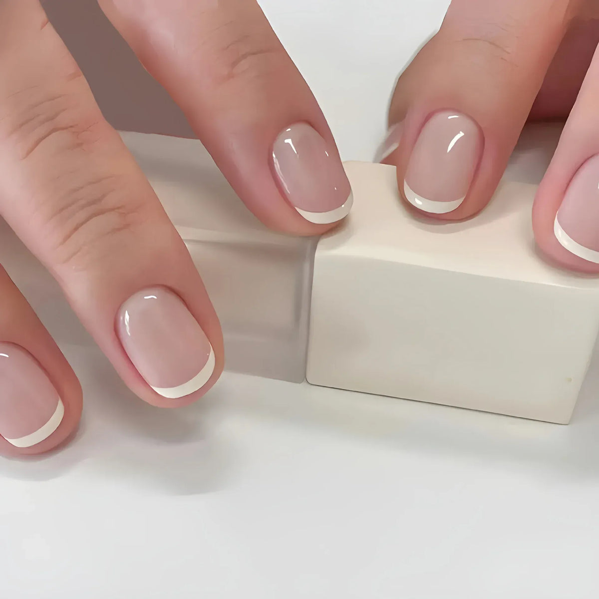 KissICON 4 KissIcon 24Pcs French Tip Nails - Solid Color