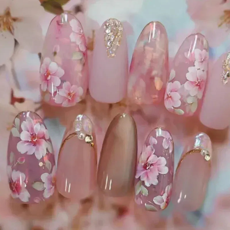 KissICON 4 KissIcon False Nails Press On Almond Flower Bow