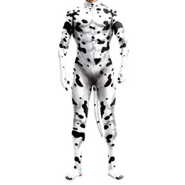 KissICON 4 / L Halloween Costume  Adult Mens Wild Animal Cosplay Costume Full Cover 3D Print Beast Petsuit Jumpsuit Bodysuit Tail