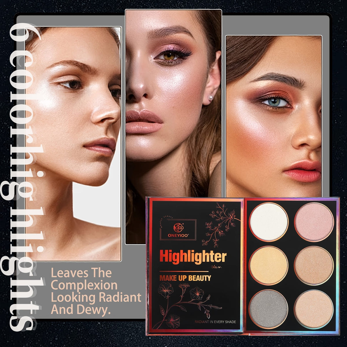 KissICON 4 Pages-55 Colors Book Makeup 55color Pro Makeup Palette Eyeshadow Lips