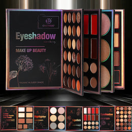 KissICON 4 Pages-55 Colors Book Makeup 55color Pro Makeup Palette Eyeshadow Lips