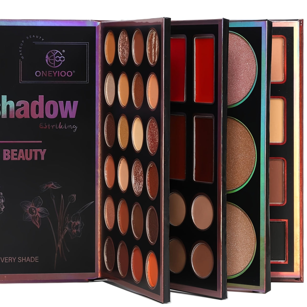 KissICON 4 Pages-55 Colors Book Makeup 55color Pro Makeup Palette Eyeshadow Lips