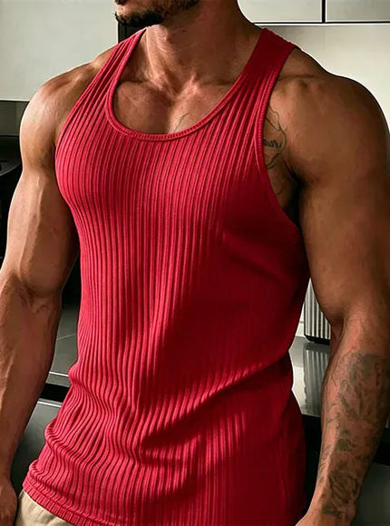 KissICON 4 / XL 2026 Mens Slim Fit Rib Knit Fitness Tank Top