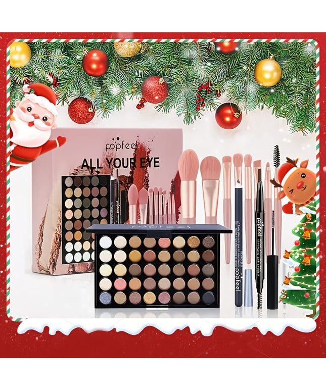 KissICON 40 Color Eyeshadow Palette 40color Eyeshadow Brush Eyeliner Beginner Makeup Gift Set