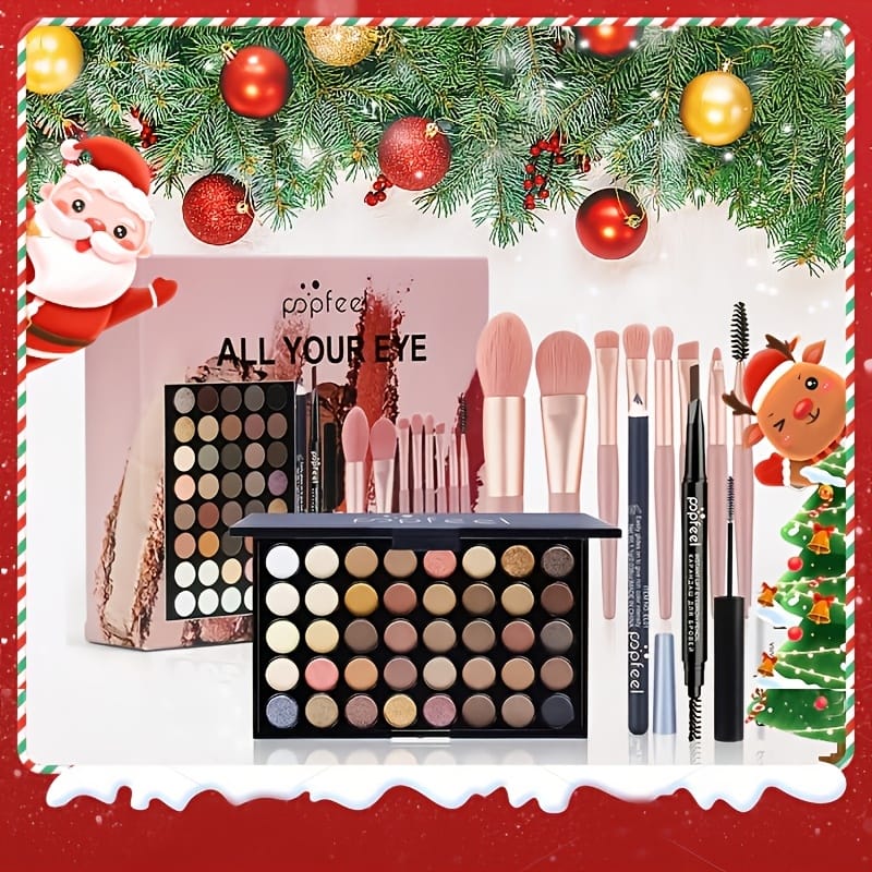 KissICON 40 Color Eyeshadow Palette 40color Eyeshadow Brush Eyeliner Beginner Makeup Gift Set