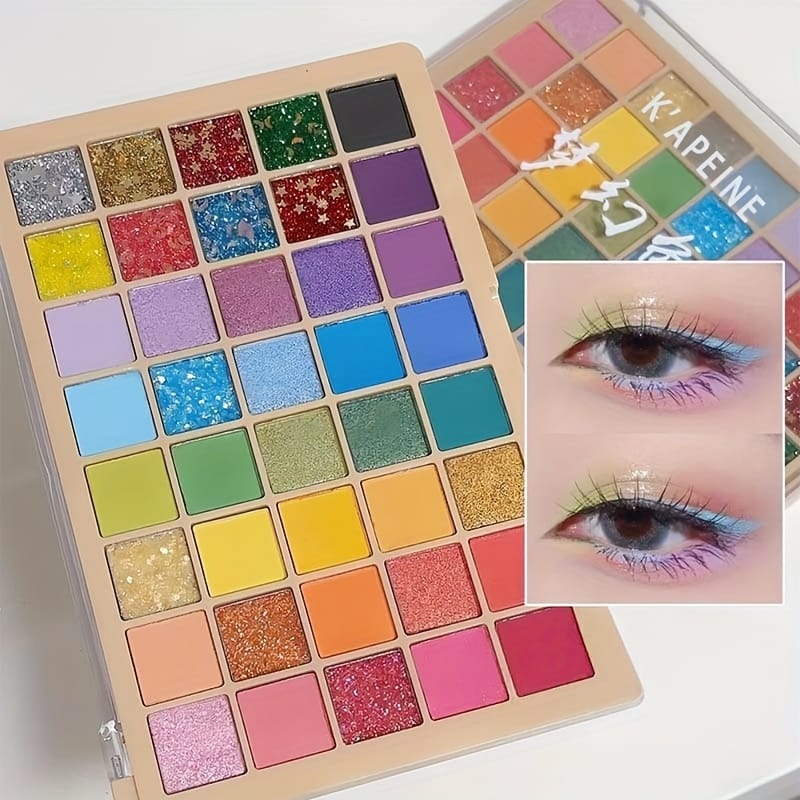 KissICON 40 Colors Kapeine 40color Rainbow Eyeshadow Matte Glitter