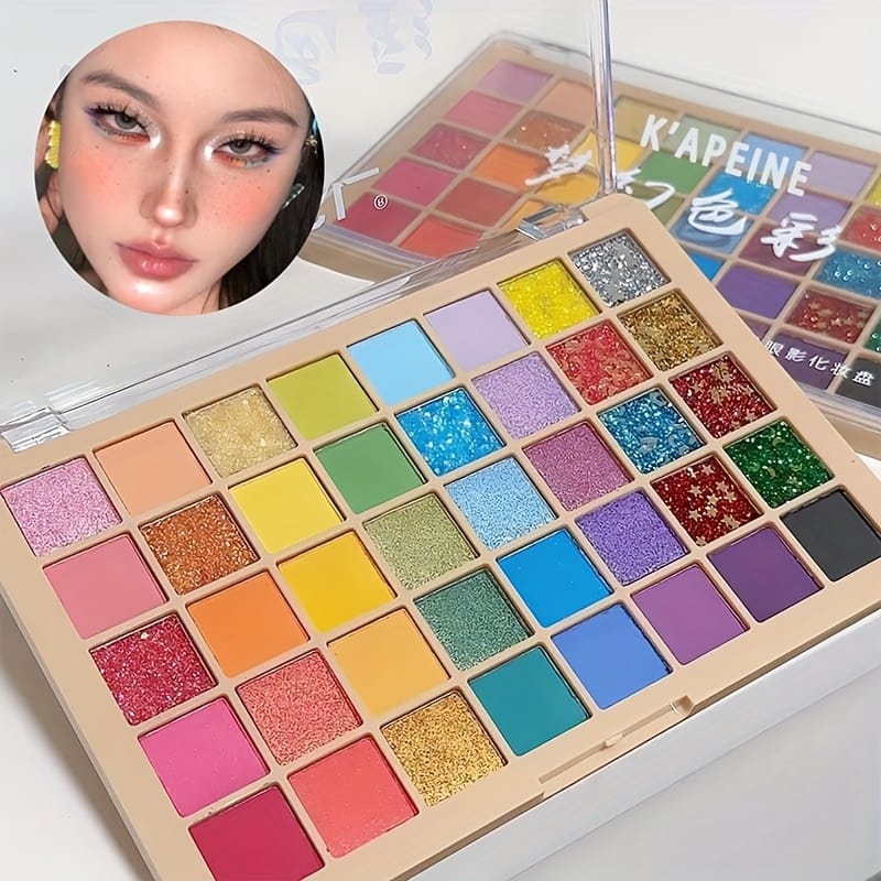 KissICON 40 Colors Kapeine 40color Rainbow Eyeshadow Matte Glitter