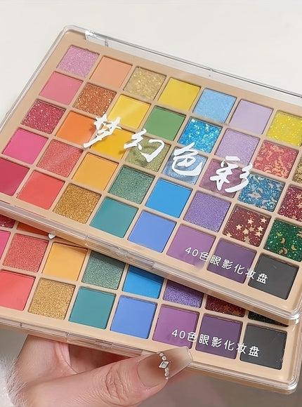 KissICON 40 Colors Kapeine 40color Rainbow Eyeshadow Matte Glitter