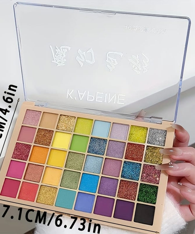 KissICON 40 Colors Kapeine 40color Rainbow Eyeshadow Matte Glitter