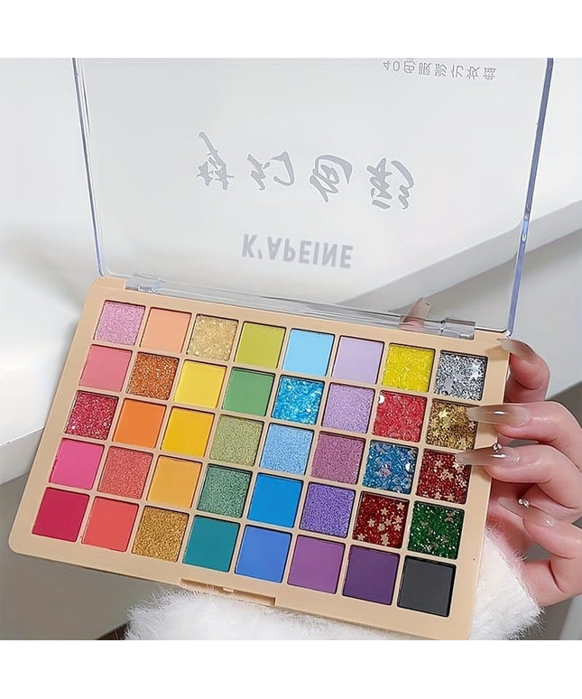 KissICON 40 Colors Kapeine 40color Rainbow Eyeshadow Matte Glitter