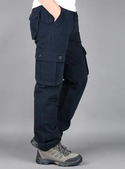 KissICON 40 / Navy 6Pockets Durable Mens Cotton Cargo Overalls for Outdoor Work  Hiking
