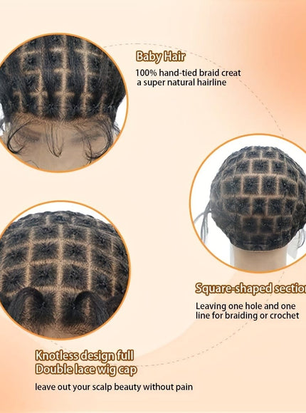 KissIcon Embroidered Full Lace Wig Cap - Crochet