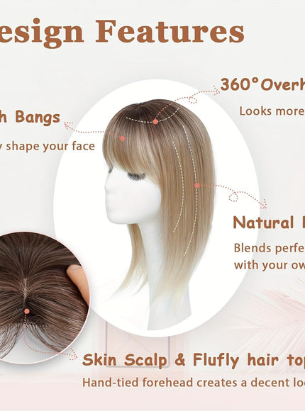 💋 Elegant Clip-In Bangs Blonde Hairpieces - 360°