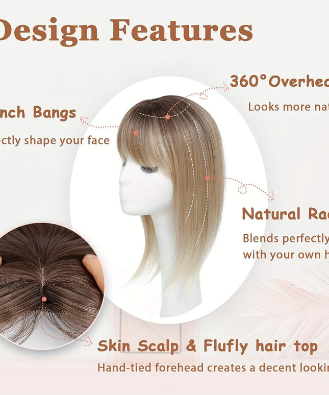 💋 Elegant Clip-In Bangs Blonde Hairpieces - 360°