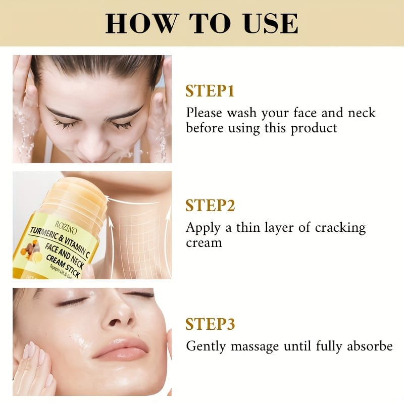KissICON 40g Kiss Turmeric Vitamin C Neck Cream Stick Moisturizes