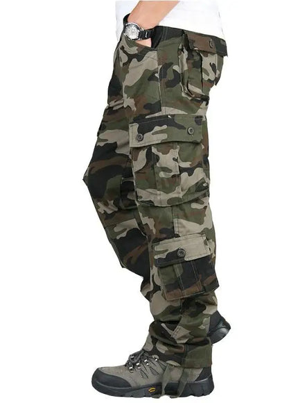KissICON 42 / 118 Green Camo Durable Mens Cotton Cargo Overalls for Outdoor Work  Hiking