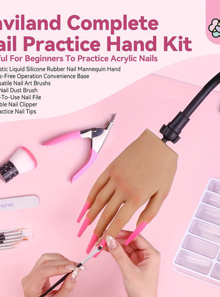 KissIcon Saviland Practice Hand Acrylic Nails - Silicone