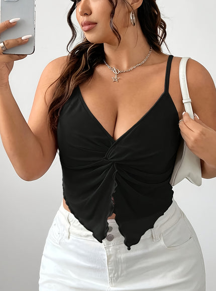 Plus Size - Women'S Elegant Twist Front Cami