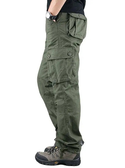 KissICON 44 / Grass Green 6Pocket Durable Mens Cotton Cargo Overalls for Outdoor Work  Hiking