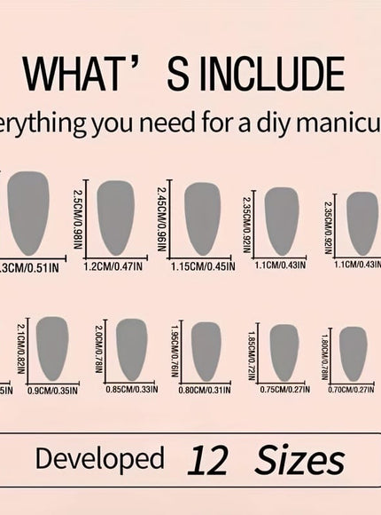 KissIcon Black French Tip Almond Nails - Glossy