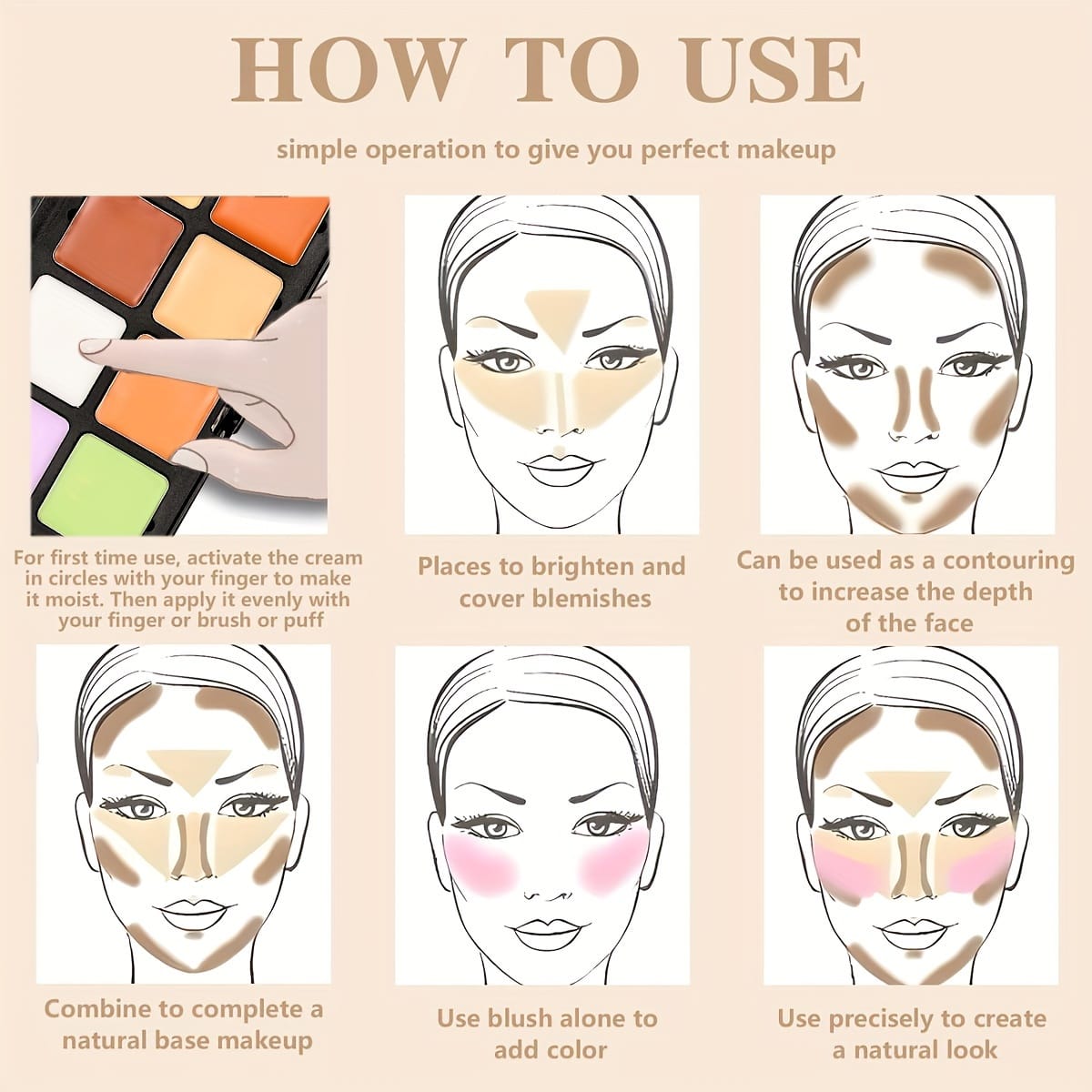 KissICON 460065 16color Matte Contour Conceal Palette