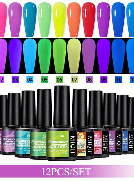 KissIcon 12Pcs Luxury Nail Varnish Set Colorful -