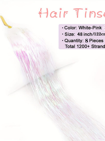 KissICON 48 Inch Silvery Hair Tinsel Kit