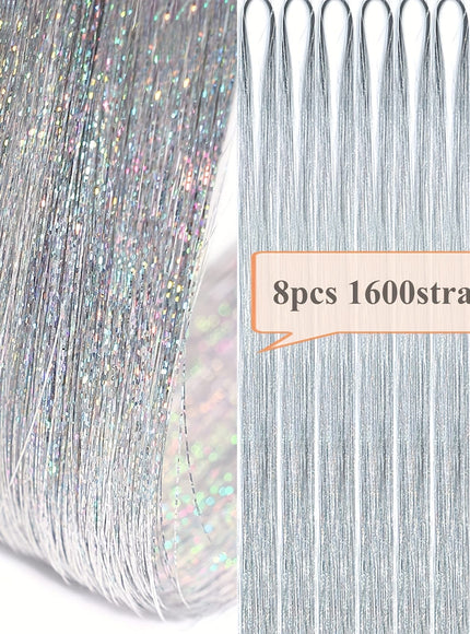 KissICON 48 Inch Silvery Hair Tinsel Kit