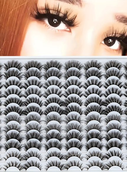 KissICON 48 Pairs Faux Mink Eyelashes KissIcon Mink Lashes 48 Pairs Fluffy Curl -