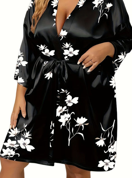 Plus Size Colorful Home Wear Bathrobe 713