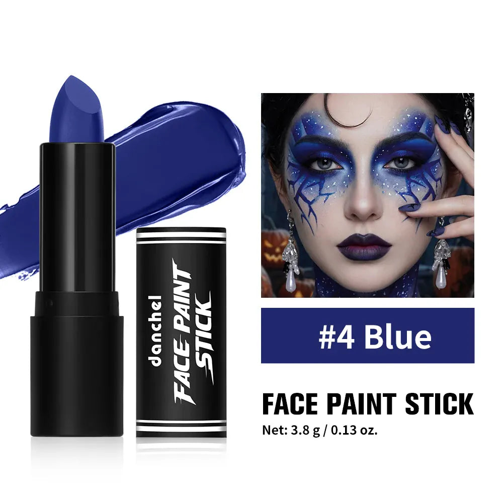 KissICON 4Blue Halloween Cosplay Face Body Paint Crayon Blue Black Green Sweatproof Long Lasting Makeup Stick