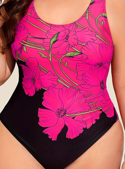 Women's Curve One-piece Swimsuit – Floral Print Elasticity