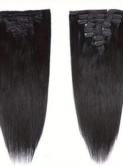 KissIcon Straight Clip Human Hair Extensions - RemyBrazilian
