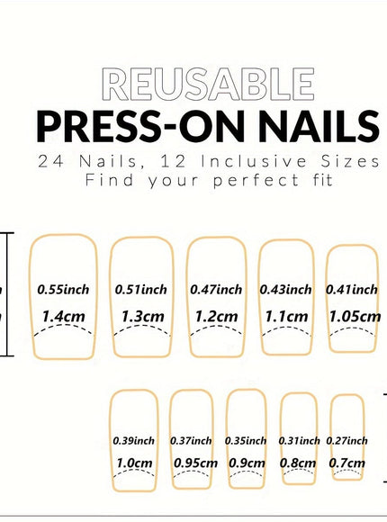 KissIcon Pink French Nail Set - White Star