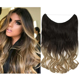 KissICON 4H24-Brown&Blonde Kissicon Hair Extensions Hidden Wire Secure