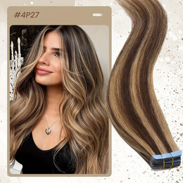 KissICON 4P27# / 20inch KissIcon Flying Tape In Hair Extensions - Real