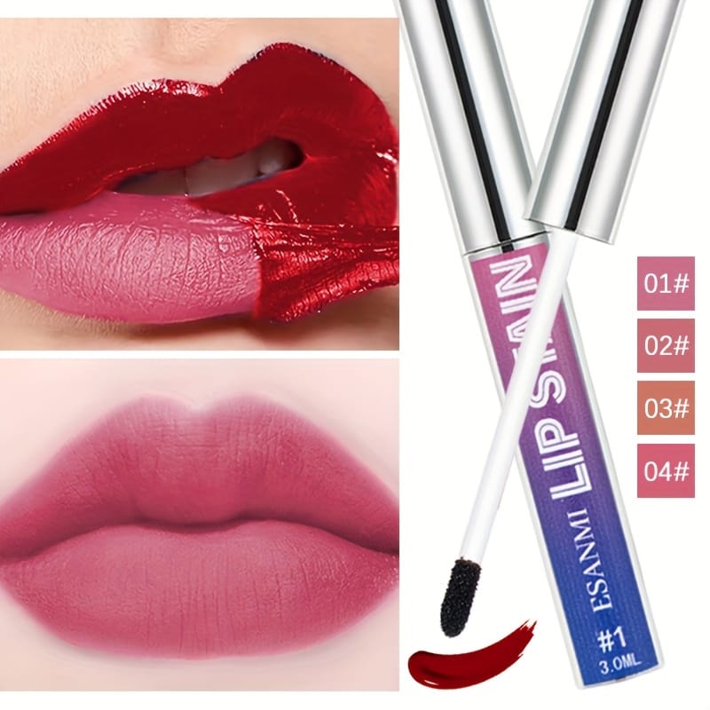KissICON 4PCS(01+02+03+04) Vibrant Tearoff Matte Lip Gloss Longlasting Waterproof
